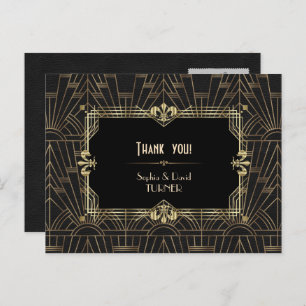 Cartão Postal Charm Dourado Excelente Negro Gatsby Casamento Obr