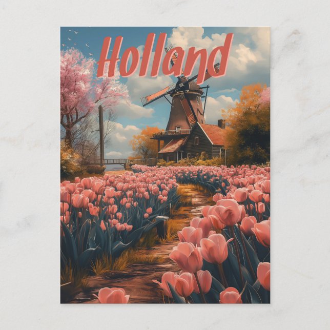 Cartão Postal Charme Nostálgico: Vintage Holland (Frente)