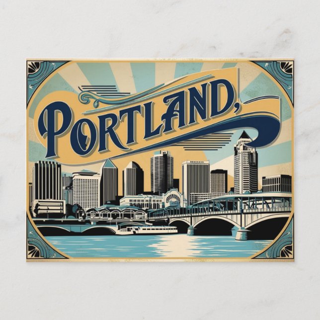 Cartão Postal Charme Portland da Cidade do Rosa (Frente)