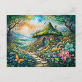 Cartão Postal Charming Cottage by Serene Path