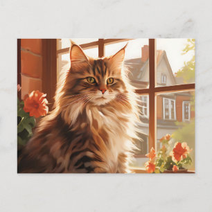 Cartão Postal Charming Maine Coon Cat