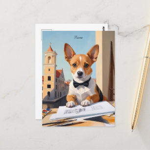 Cartão Postal Charmoso Corgi Architect Dog Lover