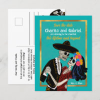 Charro Catrina Sugar Skulls Teal Salvar Data