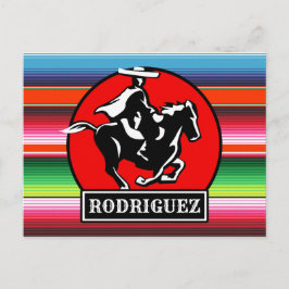 Cartão Postal Charro Horse, nome personalizado, sérvia mexicana 