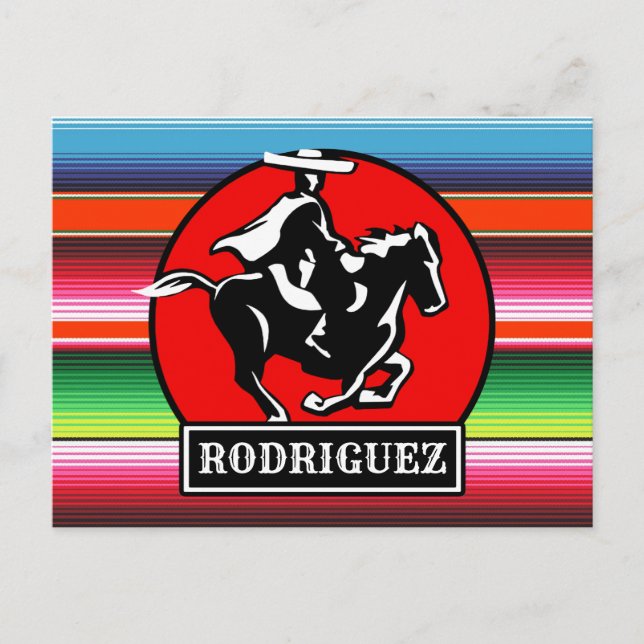 Cartão Postal Charro Horse, nome personalizado, sérvia mexicana  (Frente)