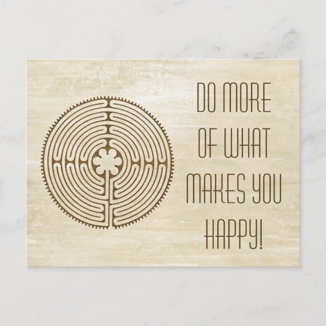 Cartão Postal Chartres Labyrinth - Símbolo Espiritual Antiquado  (Frente)