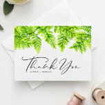 Cartão Postal Chartreuse Green Fern deixa casamento Obrigado<br><div class="desc">Envie obrigados com este obrigado de casamento personalizável que você fez. Apresenta uma granja de cor d'água de folhas verdes de fártreas. Personalize adicionando seus detalhes. Este obrigado verde que você faz é perfeito para casamentos florestais,  chás de fraldas,  graduações,  aniversários e muito mais. Itens correspondentes estão disponíveis.</div>