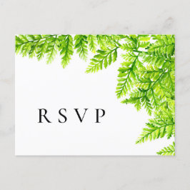 Cartão Postal Chartreuse Green Fern deixa RSVP de Casamento