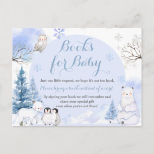 Cartão Postal CHÁS DE FRALDAS ARCTIC ANIMAL Snowflake Livros par