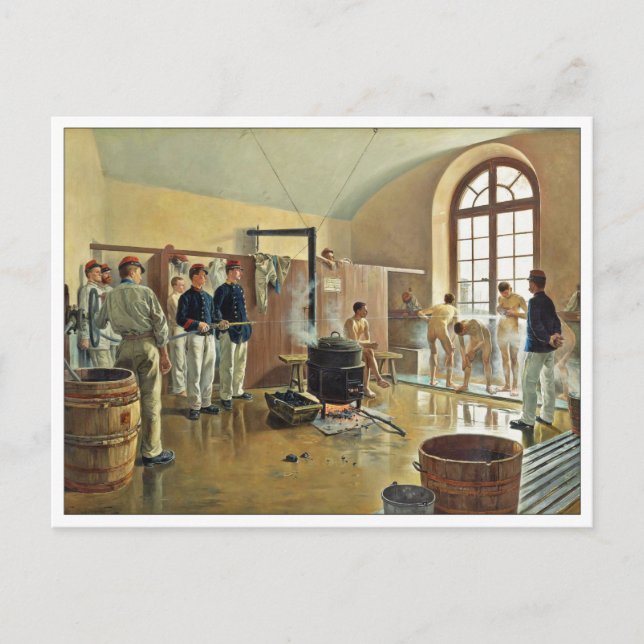 Cartão Postal Chás no Regimento por Eugene Chaperon (Frente)