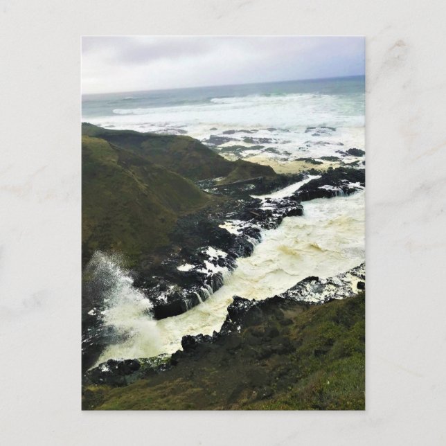 Cartão Postal Chasm de Cook, Cabo Perpétua, Costa do Oregon (Frente)