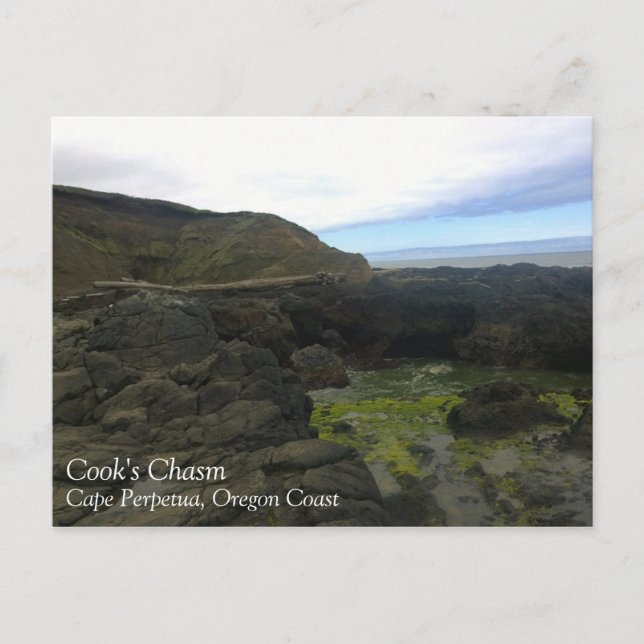 Cartão Postal Chasm de Cook, Cabo Perpétua, Oregon (Frente)