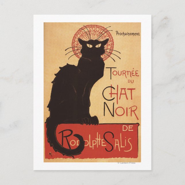 Cartão Postal Chat Noir Cabaret Troupe Black Cat Promo Poster (Frente)