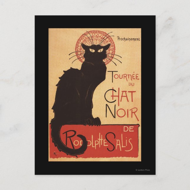 Cartão Postal Chat Noir Cabaret Troupe Black Cat Promo Poster (Frente)
