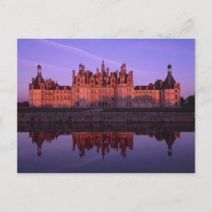 Cartão Postal Chateau Chambord ao pôr do sol, Loire Valley, Fra
