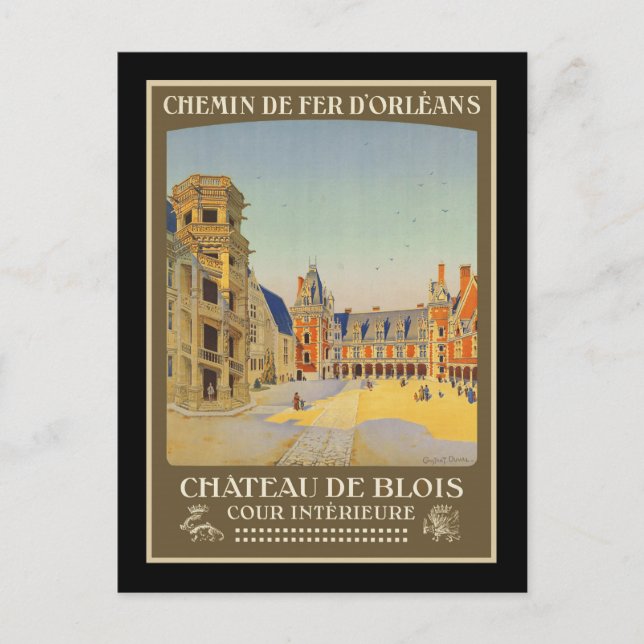 Cartão Postal Chateau de Blois Cour intrieure (Frente)