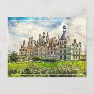 Cartão Postal Chateau de Chambord, França.