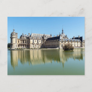 Cartão Postal Chateau de Chantilly com reflexo no lago