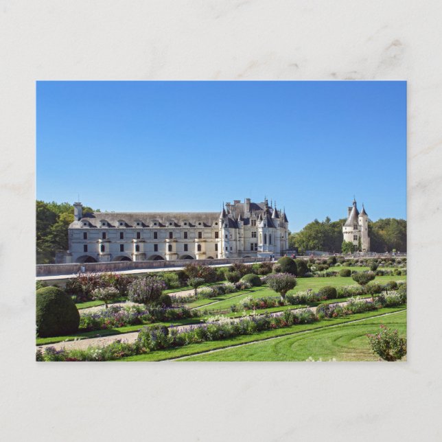 Cartão Postal Chateau de Chenonceau no Vale do Loire - França (Frente)