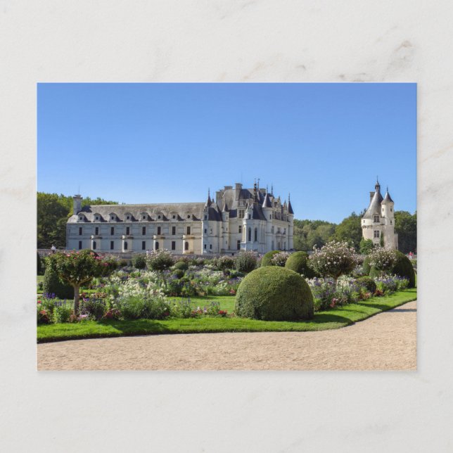 Cartão Postal Chateau de Chenonceau no Vale do Loire - França (Frente)