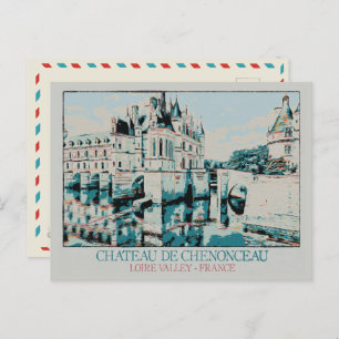 Cartão Postal Château de Chenonceau no vale do Loire, França