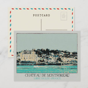 Cartão Postal Château de Montsoreau no vale do Loire, França