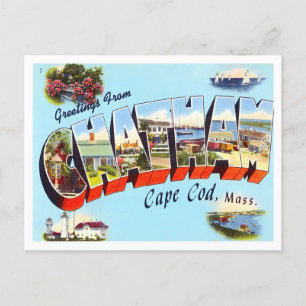Cartão Postal Chatham, Massachusetts Antigo Letras Maiúsculas