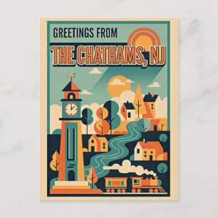 Cartão Postal Chatham, Nova Jersey Viagens Retrô  Década de 1930