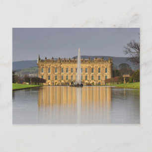Cartão postal Chatsworth House Lake Refletions Rei