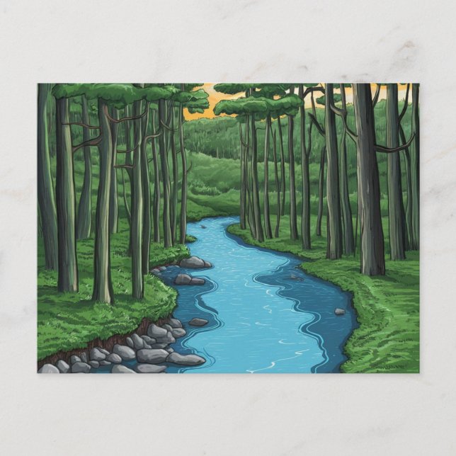 Cartão Postal Chattahoochee River Atlanta, Georgia Painting (Frente)