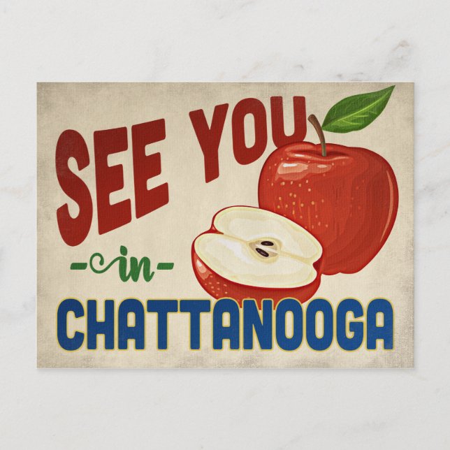 Cartão Postal Chattanooga Tennessee Apple - Viagens vintage (Frente)