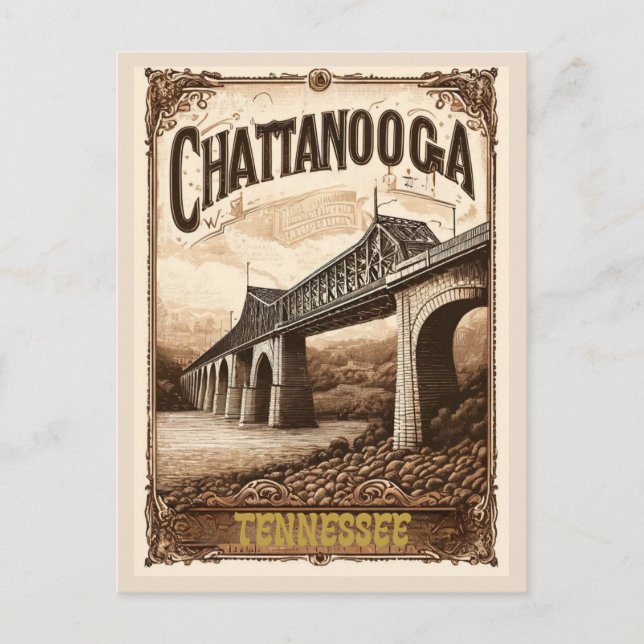 Cartão Postal Chattanooga Tennessee Old Vintage (Frente)