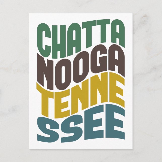 Cartão Postal Chattanooga Tennessee Retro Wave (Frente)