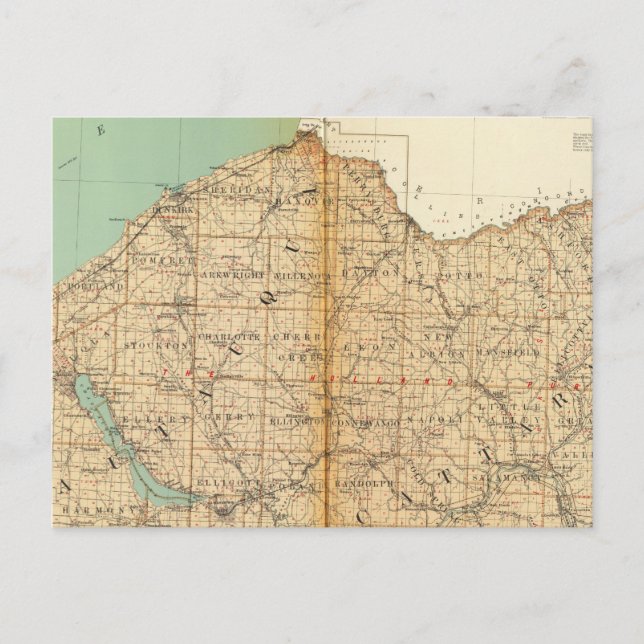 Cartão Postal Chautauqua, condados de Cattaraugus (Frente)