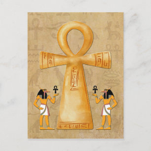 Cartão Postal Chave Ankh da Vida no Hieróglifo