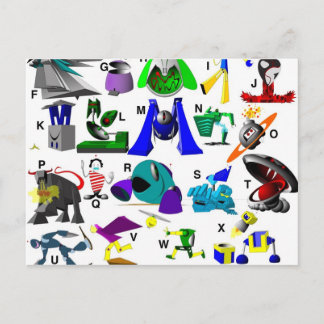 Cartão Postal Chave de código - Robôs