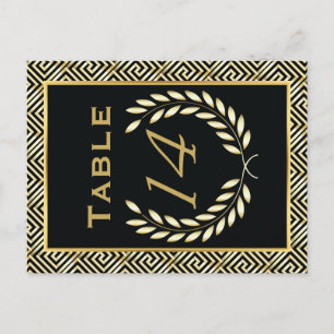Cartão Postal Chave grega e número da mesa de casamento de lour