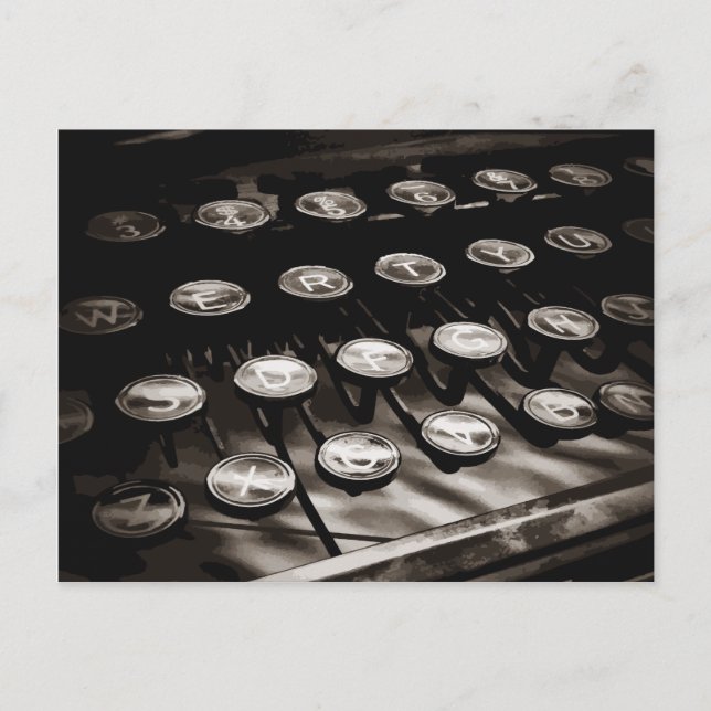 Cartão Postal Chaves de Máquina Antigas a Preto (Frente)