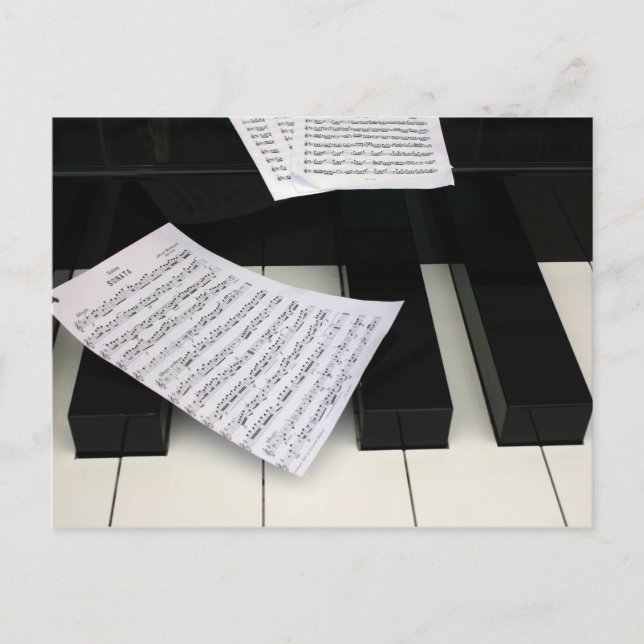 Cartão Postal Chaves de piano com música (Frente)
