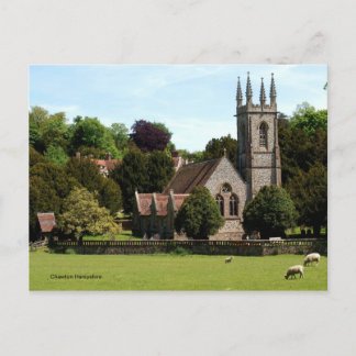 Cartão Postal Chawton Hampshire - Ovelha ao lado da Igreja