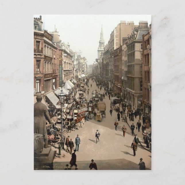 Cartão Postal Cheapside, Londres c.1895 (Frente)