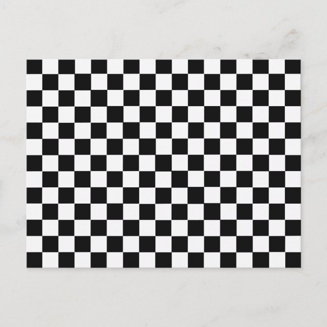 Cartão Postal Checkerboard preto e branco clássico por STaylor (Frente)