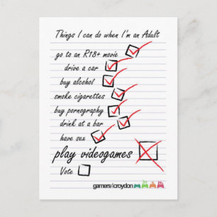 Cartão Postal Checklist Postcard