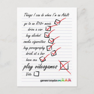 Cartão Postal Checklist Postcard