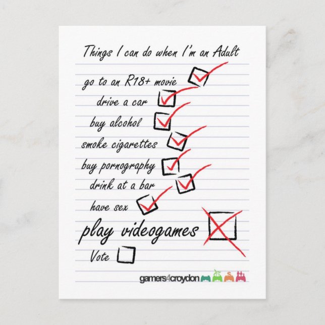 Cartão Postal Checklist Postcard (Frente)