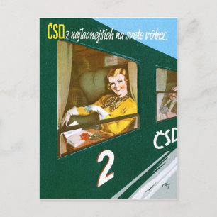Cartão Postal Checoslováquia para todas as estações, viagens vin