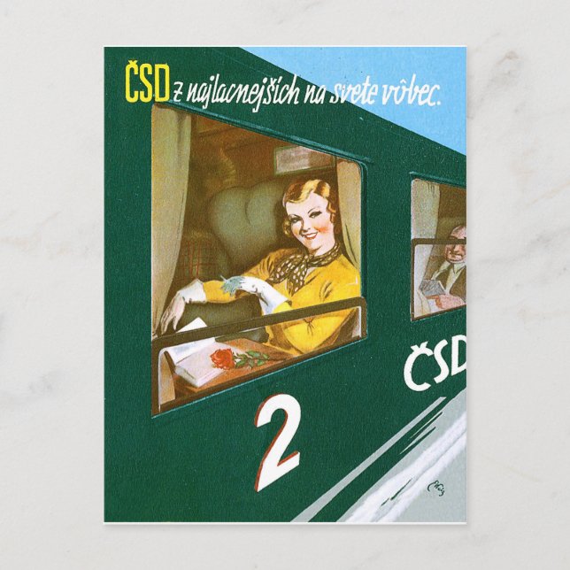 Cartão Postal Checoslováquia para todas as estações, viagens vin (Frente)