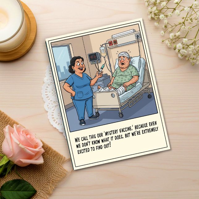 Cartão Postal Cheerful Nurse Injecting Scared Patient Get Well (Criador carregado)