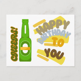 Cartão Postal Cheers and Happy Birthday