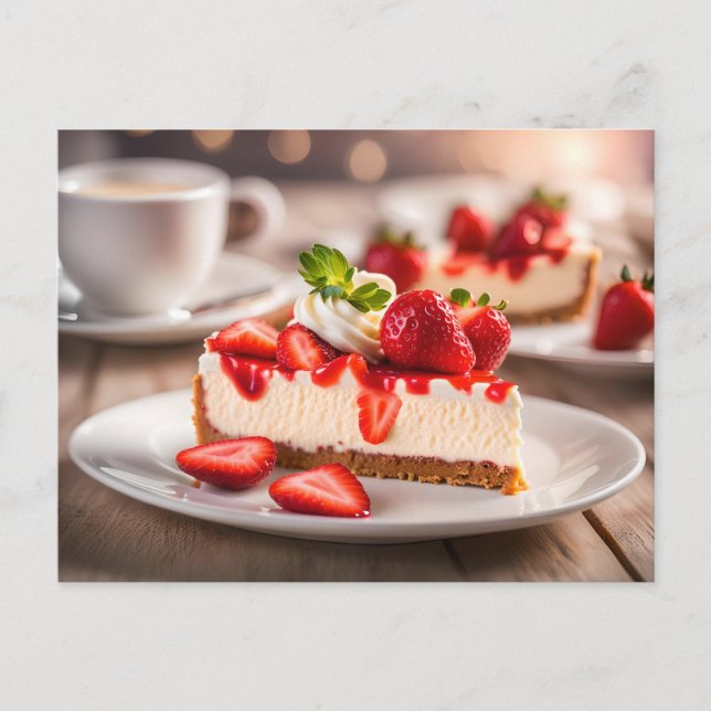 Cartão Postal Cheesecake de Morango (Frente)